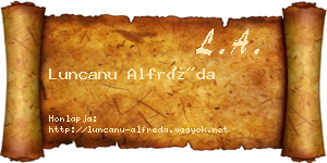 Luncanu Alfréda névjegykártya
